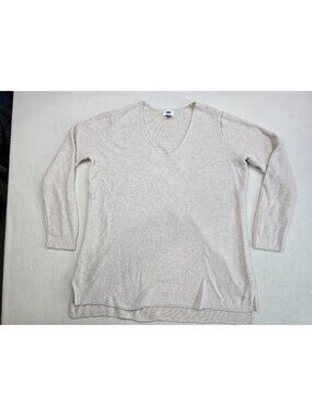 Old Navy Womens XXL Tall V-Neck Tunic Sweater  Beige Long Sleeve